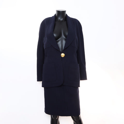 Chanel size 36 tweed coco mark button set up black WS5371