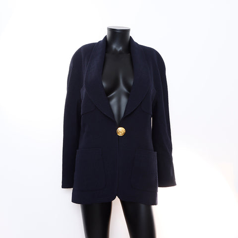 Chanel size 36 tweed coco mark button set up black WS5371