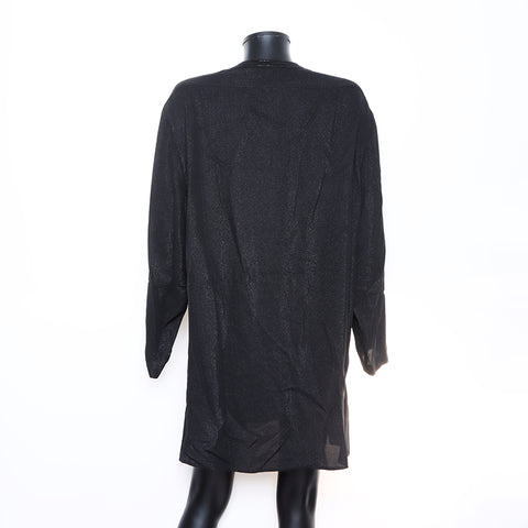 Saint Laurent Paris Silk Bijoux Manche longue taille 38 robe noire WS5372