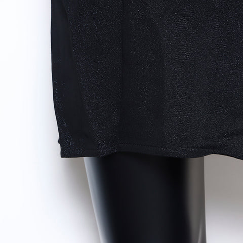 SAINT LAURENT PARIS Silk Bijoux Long Sleeve Size 38 Dress Black WS5372