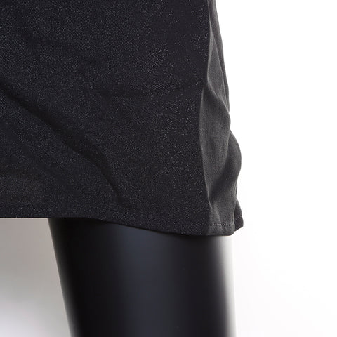SAINT LAURENT PARIS Silk Bijoux Long Sleeve Size 38 Dress Black WS5372