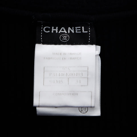 シャネル CHANEL ノースリーブ ニット SIZE 34 ワンピース ブラック WS5373