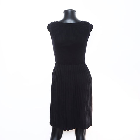 Chanel CHANEL Sleeveless Knit SIZE 34 Dress Black WS5373