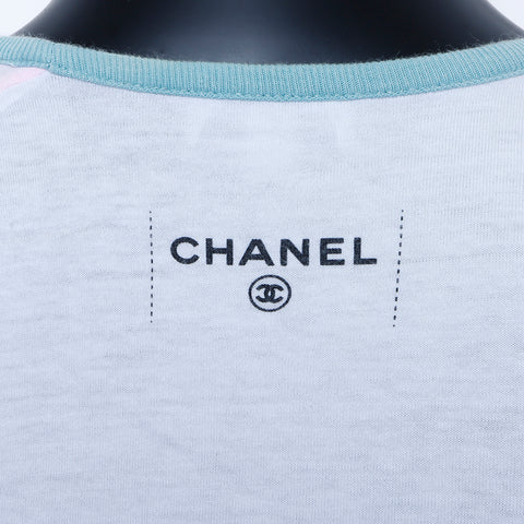 シャネル CHANEL プリント Tシャツ XS 半袖Ｔシャツ ホワイト WS5384