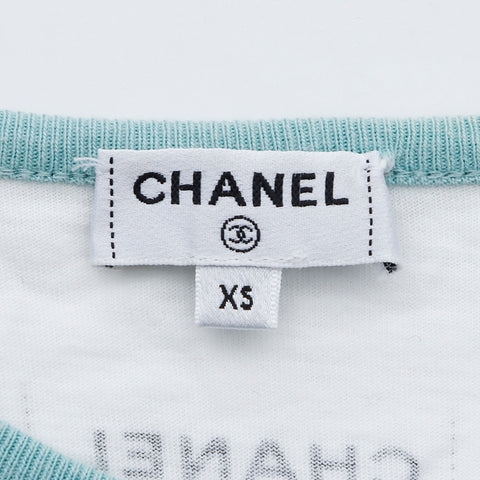 シャネル CHANEL プリント Tシャツ XS 半袖Ｔシャツ ホワイト WS5384