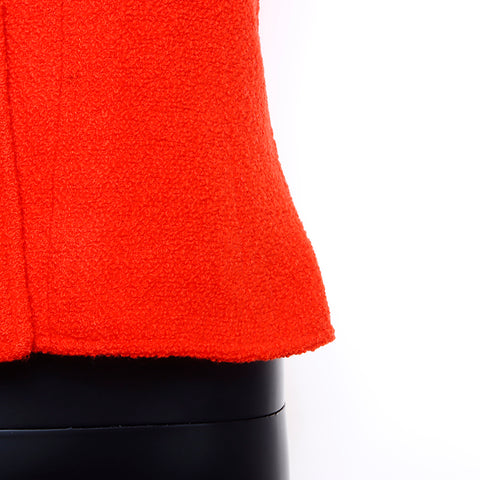 Chanel CHANEL Tweed Coco Mark Button Jacket Wool Red WS5388