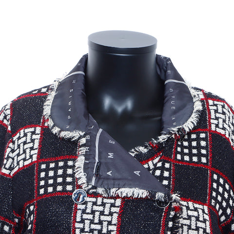 Chanel CHANEL Tweed Check Jacket Wool Black WS5390