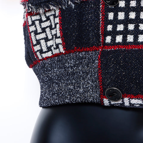 Chanel CHANEL Tweed Check Jacket Wool Black WS5390