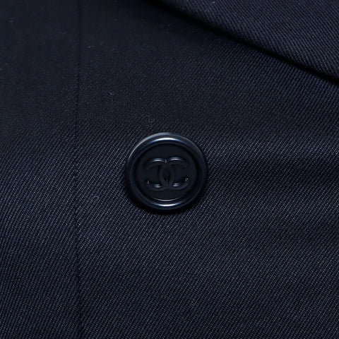 Chanel Coco Button Suit P10334V06361 Size:36 1998 Jacket Cotton Black WS5393