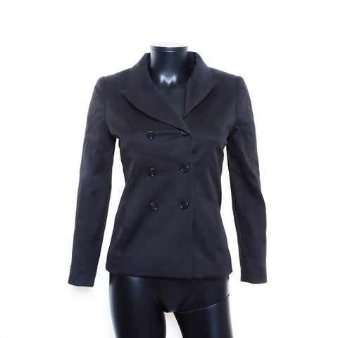 Chanel Coco Button Suit P10334V06361 Size:36 1998 Jacket Cotton Black WS5393