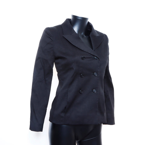 Chanel Coco Button Suit P10334V06361 Size:36 1998 Jacket Cotton Black WS5393