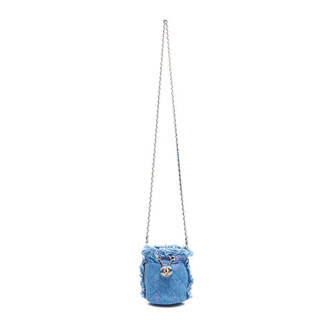 Chanel Chanel Denim Mini Eimer Umhängetasche Blau WS5421
