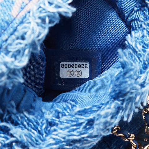 Chanel Chanel Denim Mini Eimer Umhängetasche Blau WS5421