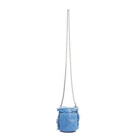 Chanel Chanel Denim Mini Eimer Umhängetasche Blau WS5421