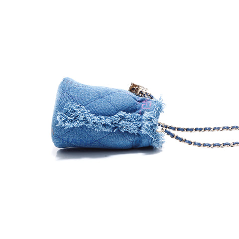 Chanel Chanel Denim Mini Eimer Umhängetasche Blau WS5421