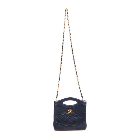 Chanel Chanel Matelasse Coco Mark Mini肩带皮革黑色WS5440