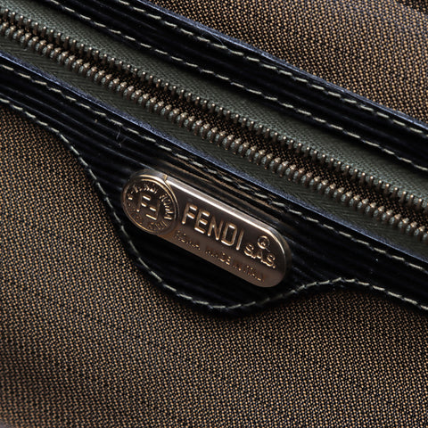 Fendi Zucca图案洗手盆肩袋帆布棕色WS5452