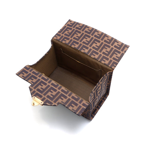 Fendi Zucca图案洗手盆肩袋帆布棕色WS5452