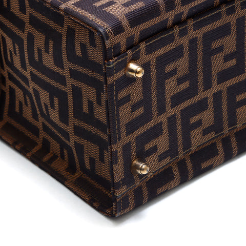 Fendi Zucca图案洗手盆肩袋帆布棕色WS5452