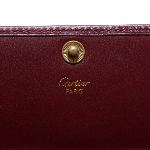 カルティエ CARTIER 小銭入れあり 二つ折り財布 バーガンディー WS5464