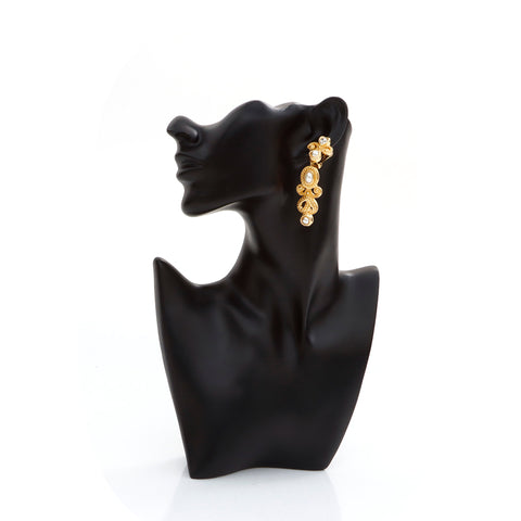 Christian Dior Pearl Rhinaistone Oreing Boucles Gold WS5515