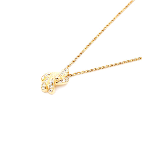 Christian Dior Rhinestone Collier Gold WS5523