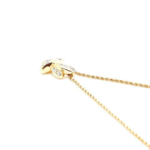 Christian Dior Rhinestone Necklace Gold WS5523