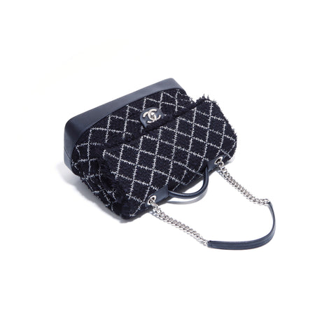 シャネル CHANEL 22番台 ツイード シルバー金具 ショルダーバッグ ブラック WS5549