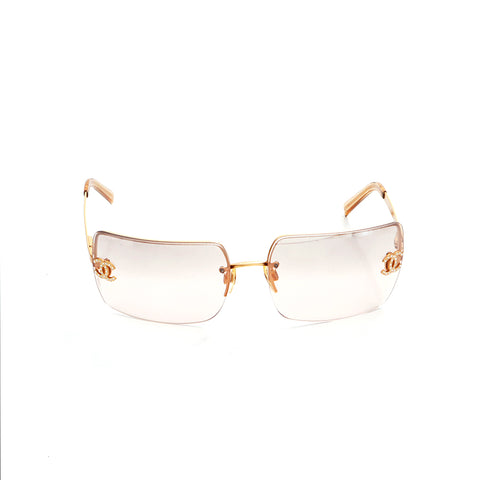 Chanel Coco Mark Colored Lens Sonnenbrille Gold WS5571