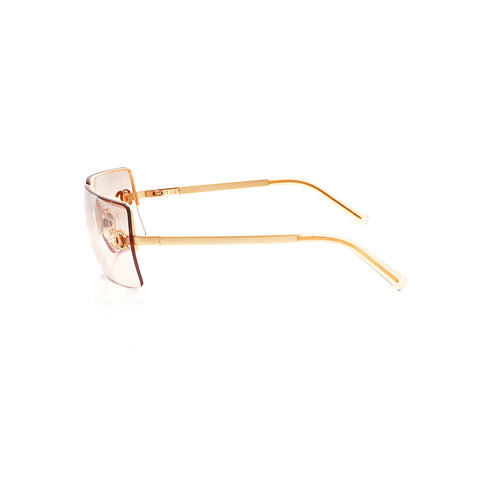 Chanel Coco Mark Colored Lens Sunglasses Gold WS5571