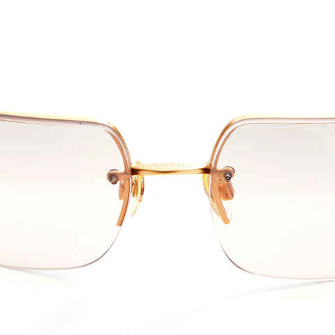 Chanel Coco Mark Colored Lens Sunglasses Gold WS5571