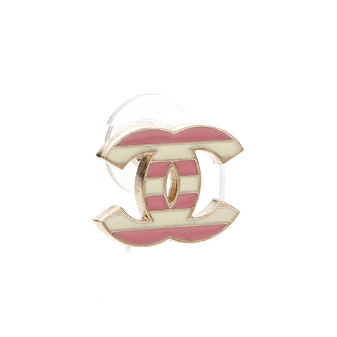 Chanel Coco Mark Border Ohrringe Gold WS5599