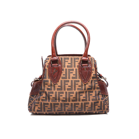 Fendi Zucca图案手袋帆布棕色WS5614