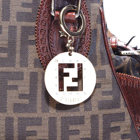 フェンディ FENDI ズッカ柄 ハンドバッグ キャンバス ブラウン WS5616