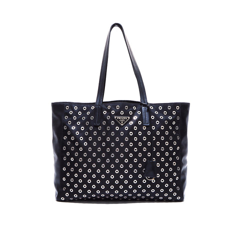 Prada Punching手提包尼龙黑色WS5622