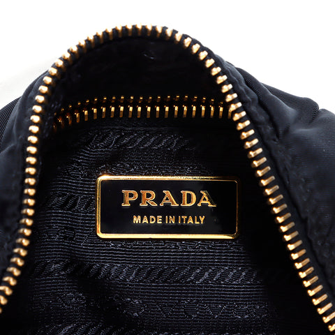 Prada徽标手袋尼龙黑色WS5624