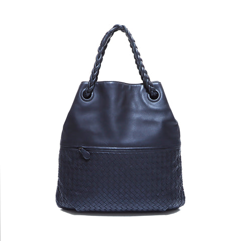 ボッテガヴェネタ BOTTEGAVENETA イントレチャート ハンドバッグ レザー ブラック WS5627