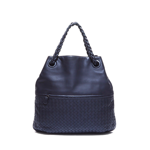 ボッテガヴェネタ BOTTEGAVENETA イントレチャート ハンドバッグ レザー ブラック WS5627