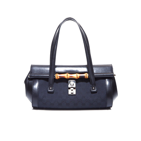 Gucci GG帆布竹肩袋黑色WS5638