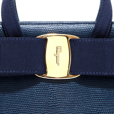 Salvatore Ferragamo Vara 2way Handbag Navy WS5642