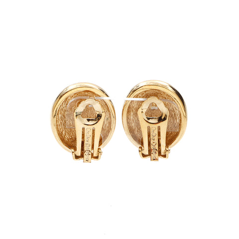 Christian Dior Round Earrings Gold WS5670