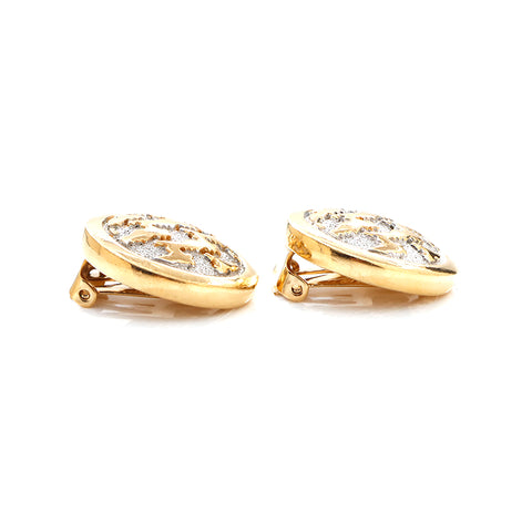 Christian Dior Round Earrings Gold WS5670