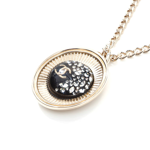 CHANEL COCO Mark strass Collier Argent WS5694