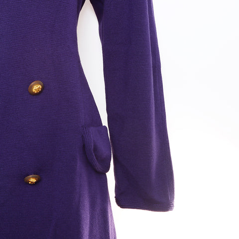 CELINE Macadam Jacket Skirt Suit setup wool purple WS5713
