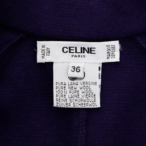 Celine Macadam Jacke Rockanzug Setup Wolle lila WS5713