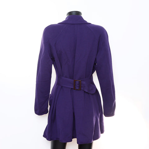 Celine Macadam Jacke Rockanzug Setup Wolle lila WS5713