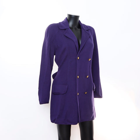 Celine Macadam Jacke Rockanzug Setup Wolle lila WS5713