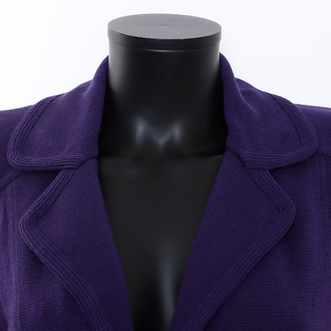 Celine Macadam Jacke Rockanzug Setup Wolle lila WS5713