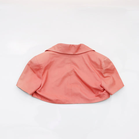 Chanel Star Pattern Short Length Jacket Leather Pink WS5723