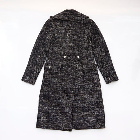 Chanel CHANEL Tweed Coco Button Coat Wool Black WS5725